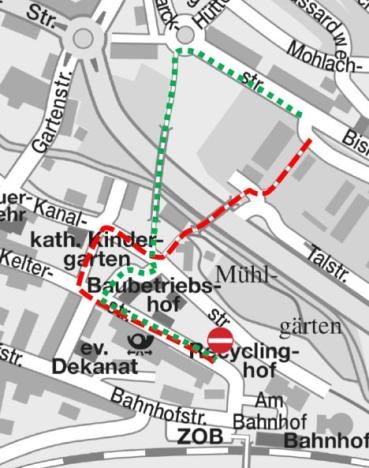 Plan mit Umleitung Plan mit Umleitung