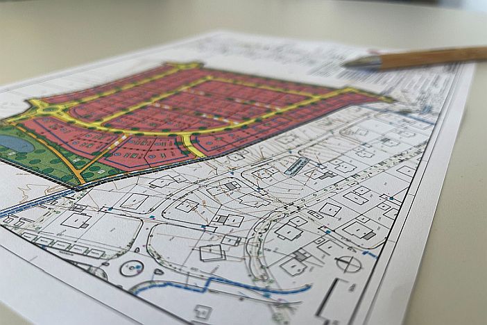 Plandarstellung Plandarstellung auf einem Tisch